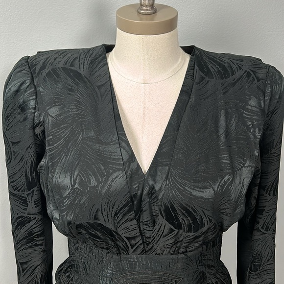 Vintage Silk Saint Romei A-Line Layered Midi Skirt V-Neck Dress size small - Picture 8 of 16